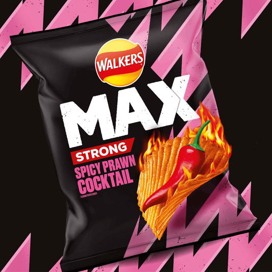 Walkers Max Strong Spicy Prawn Cocktail Grab Bag Crisps 50g - UK Food & Drink - 5000328015460