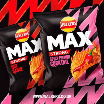 Walkers Max Strong Spicy Prawn Cocktail Grab Bag Crisps 50g - UK Food & Drink - 5000328015460