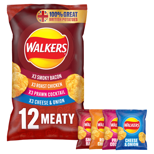 Walkers Meaty Pack 12 x 25g - UK Food & Drink - 5000328190976