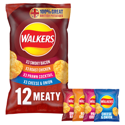Walkers Meaty Pack 12 x 25g - UK Food & Drink - 5000328190976