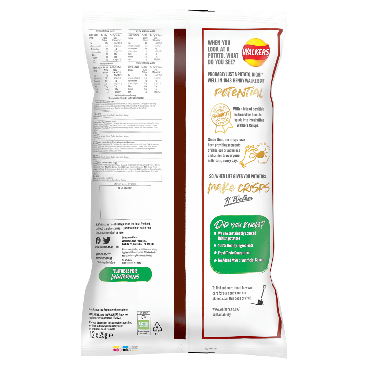 Walkers Meaty Pack 12 x 25g - UK Food & Drink - 5000328190976