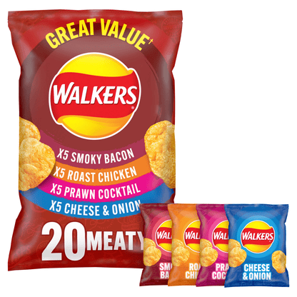 Walkers Meaty Pack 20 x 25g - UK Food & Drink - 5000328019970