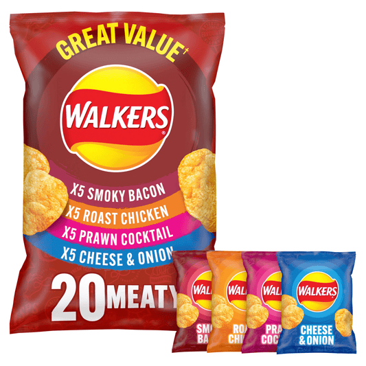 Walkers Meaty Pack 20 x 25g - UK Food & Drink - 5000328019970