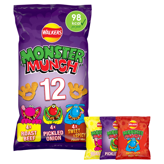Walkers Monster Munch Flavour Baked Corn Snack 12 x 20g - UK Food & Drink - 5000328014715