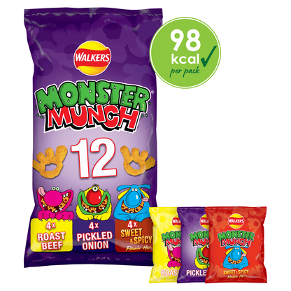 Walkers Monster Munch Flavour Baked Corn Snack 12 x 20g - UK Food & Drink - 5000328014715