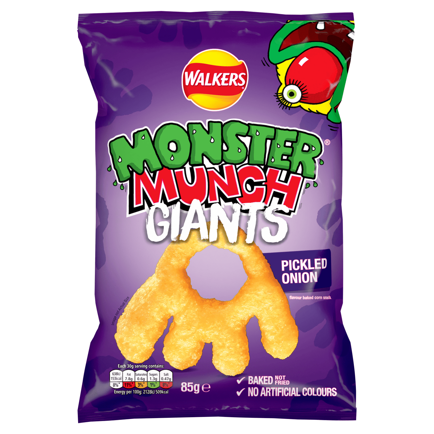 Walkers Monster Munch Giants Pickled Onion Sharing Snacks Crisps 85g - UK Food & Drink - 5000328219769