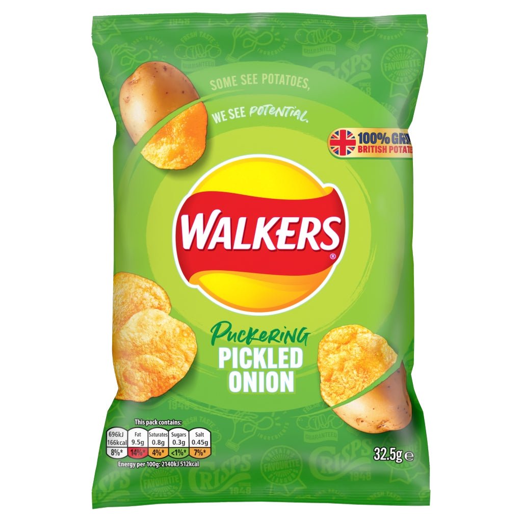 Walkers Pickled Onion 32.5g - UK Food & Drink - 5000328902616