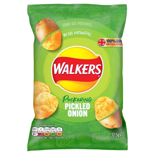 Walkers Pickled Onion 32.5g - UK Food & Drink - 5000328902616
