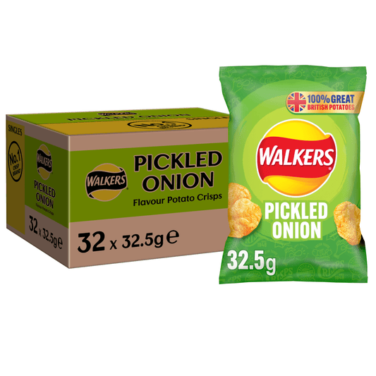 Walkers Pickled Onion Crisps 32.5g - UK Food & Drink - 5000328902616