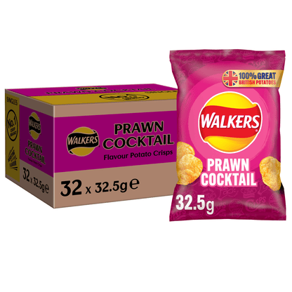 Walkers Prawn Cocktail Crisps 32.5g - UK Food & Drink - 5000328452579