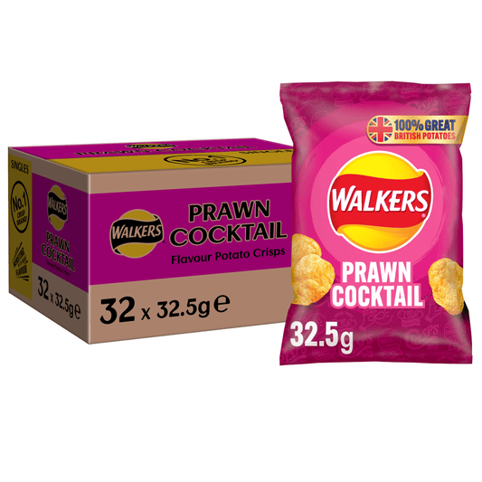 Walkers Prawn Cocktail Crisps 32.5g - UK Food & Drink - 5000328452579