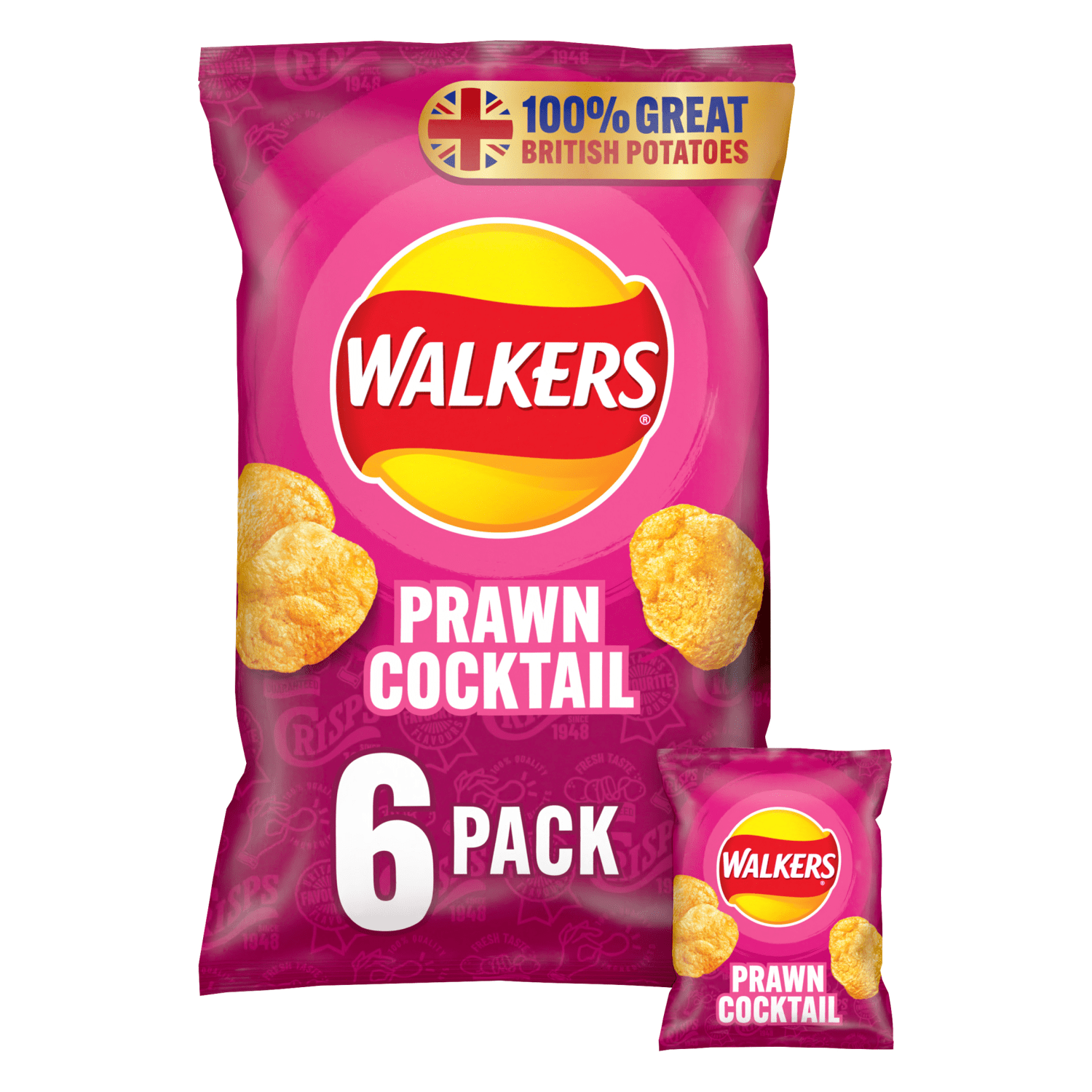 Walkers Prawn Cocktail Multipack Crisps 6 x 25g - UK Food & Drink - 5000328376240