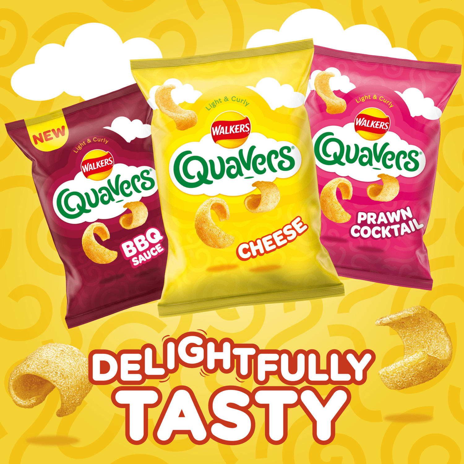 Walkers Quavers BBQ Multipack Snacks Crisps 6x16g - UK Food & Drink - 5000328019123