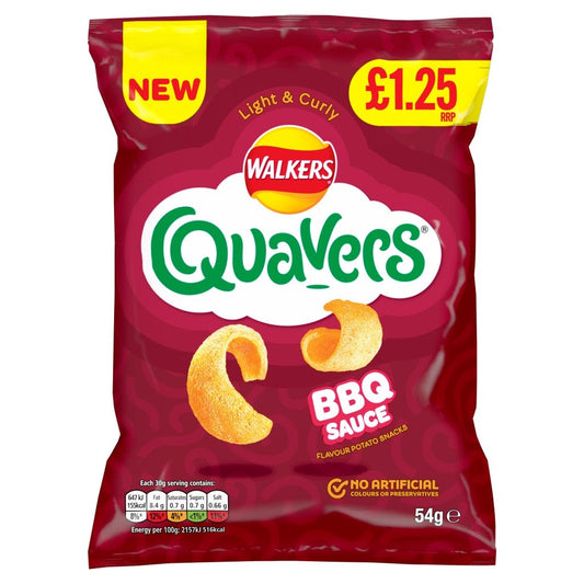 Walkers Quavers Bbq Pm 1.25 54G - UK Food & Drink - 5000328019185