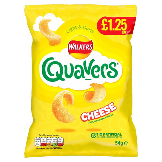 Walkers Quavers Cheese Pm 1.25 54G - UK Food & Drink - 5000328017778