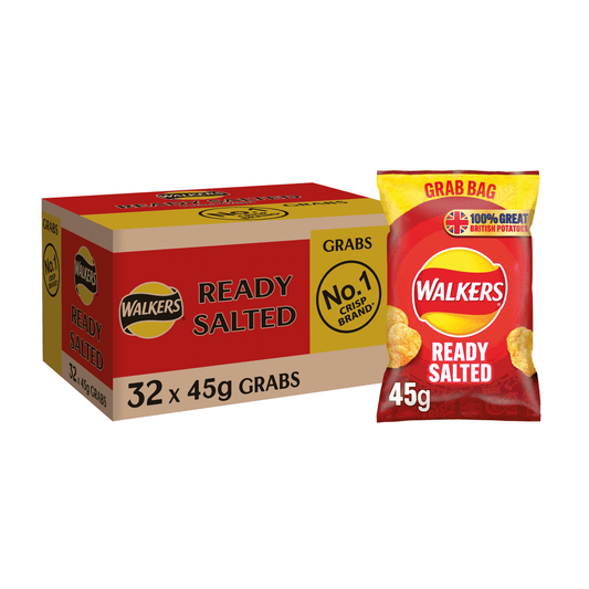 Walkers Ready Salted Crisps 45g - UK Food & Drink - 5000328270548