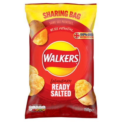 Walkers Ready Salted Sharing Crisps 150g - UK Food & Drink - 5000328013589