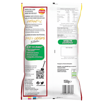 Walkers Ready Salted Sharing Crisps 150g - UK Food & Drink - 5000328013589