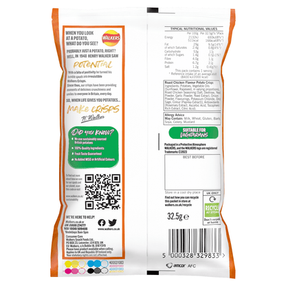 Walkers Roast Chicken Crisps 32.5g - UK Food & Drink - 5000328329833