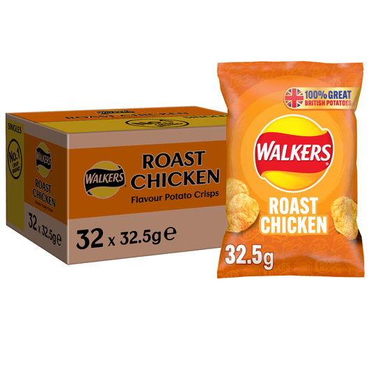 Walkers Roast Chicken Crisps 32.5g - UK Food & Drink - 5000328329833