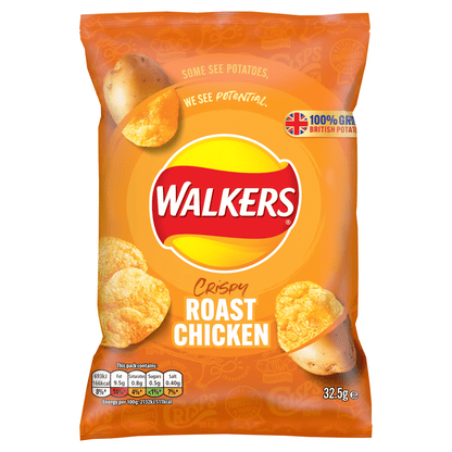Walkers Roast Chicken Crisps 32.5g - UK Food & Drink - 5000328329833