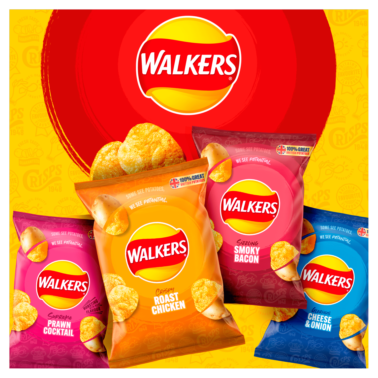 Walkers Roast Chicken Crisps 32.5g - UK Food & Drink - 5000328329833