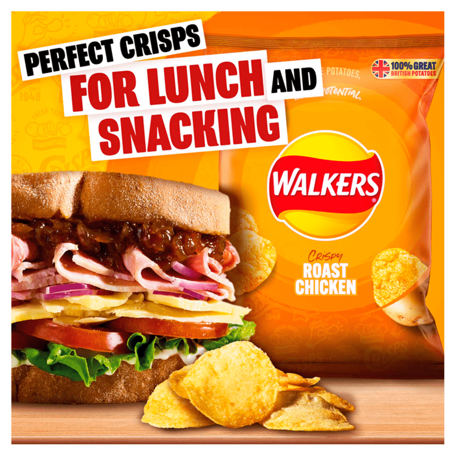 Walkers Roast Chicken Crisps 45g - UK Food & Drink - 5000328270975