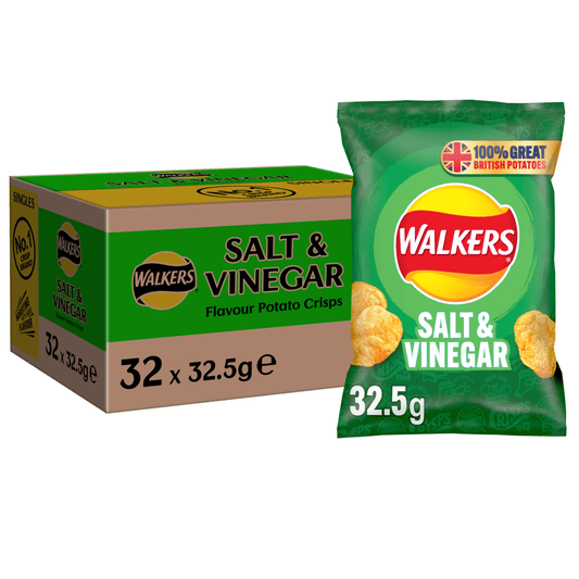 Walkers Salt & Vinegar Crisps 32.5g - UK Food & Drink - 5000328461755