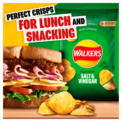 Walkers Salt & Vinegar Crisps 32.5g - UK Food & Drink - 5000328461755