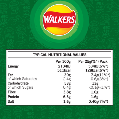 Walkers Salt & Vinegar Multipack Crisps 6x25g - UK Food & Drink - 5000328375618