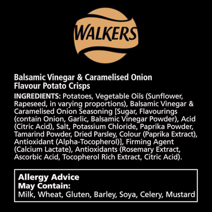 Walkers Sensations Balsamic Vinegar & Caramelised Onion Sharing Crisps 150g - UK Food & Drink - 5000328787251