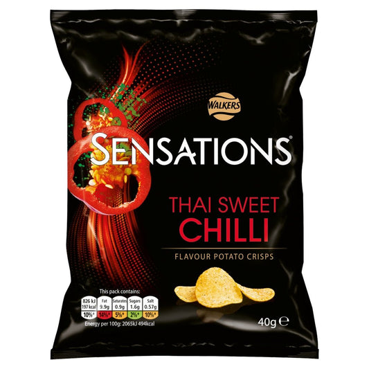 Walkers Sensations Thai Sweet Chilli 40G - UK Food & Drink - 5000328490557