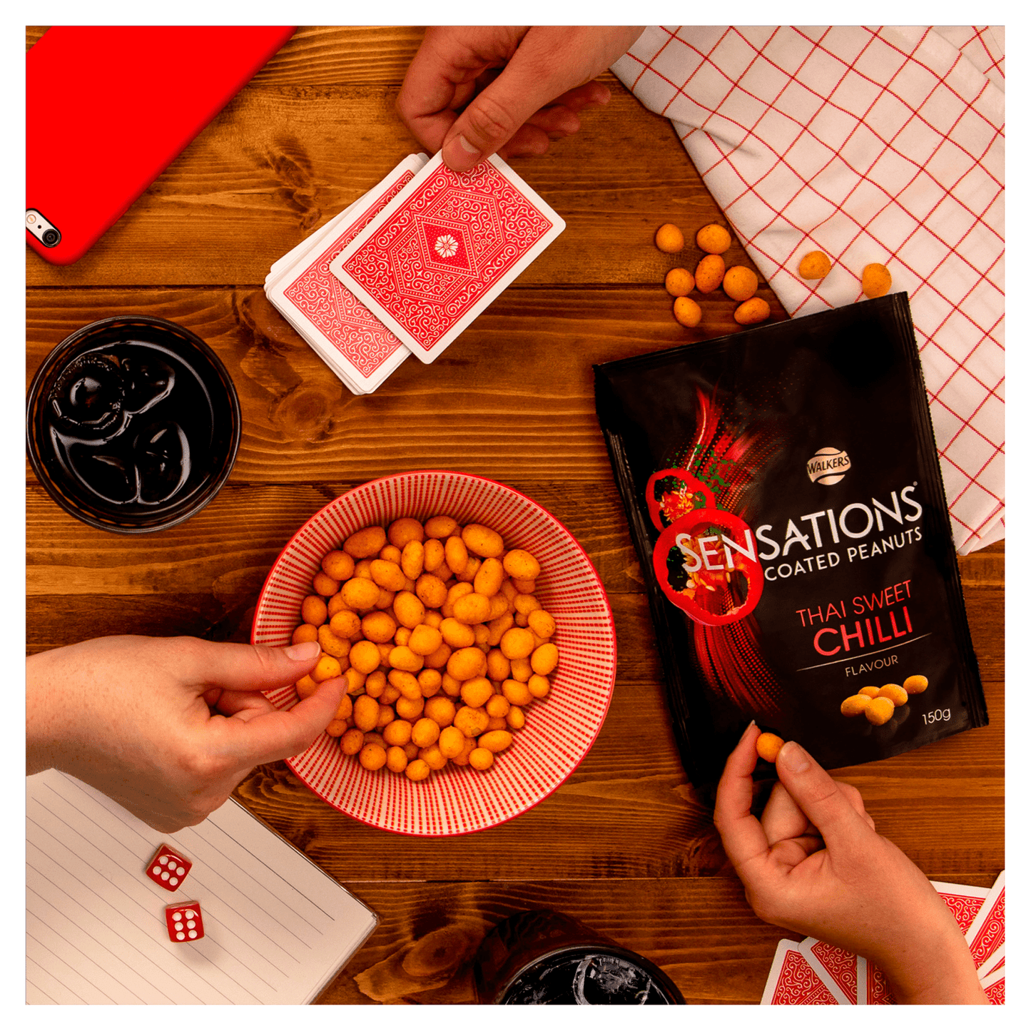 Walkers Sensations Thai Sweet Chilli Coated Sharing Peanuts 150g - UK Food & Drink - 5000328228402