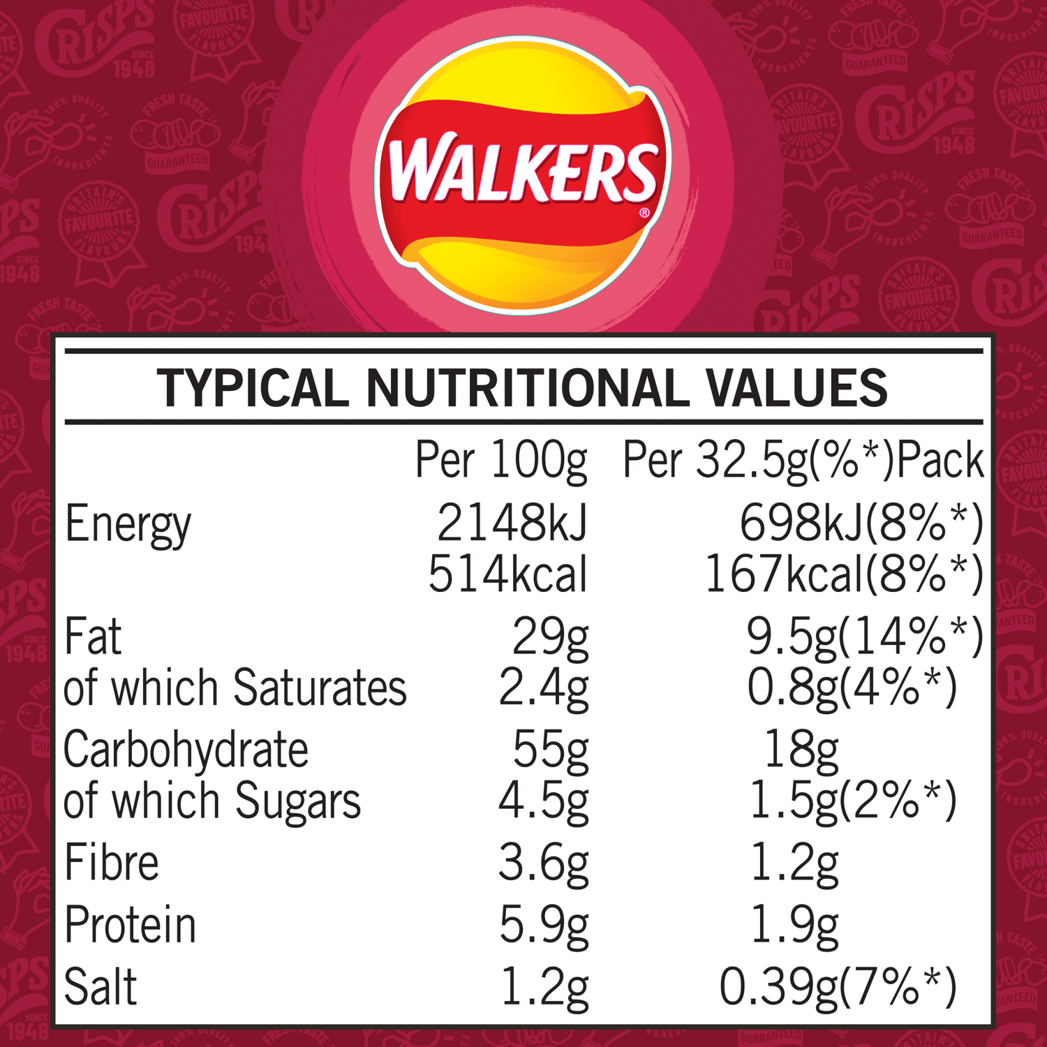 Walkers Smoky Bacon Crisps 32.5g - UK Food & Drink - 5000328338507