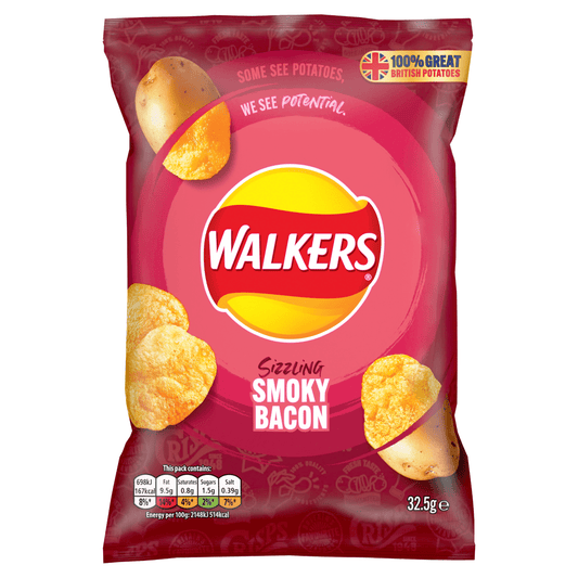 Walkers Smoky Bacon Crisps 32.5g - UK Food & Drink - 5000328338507