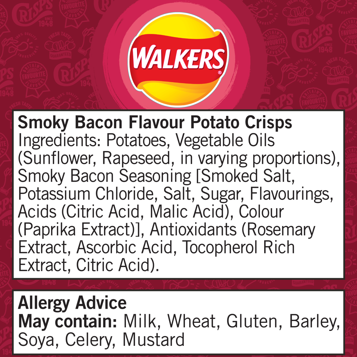 Walkers Smoky Bacon Crisps 45g - UK Food & Drink - 5000328271095