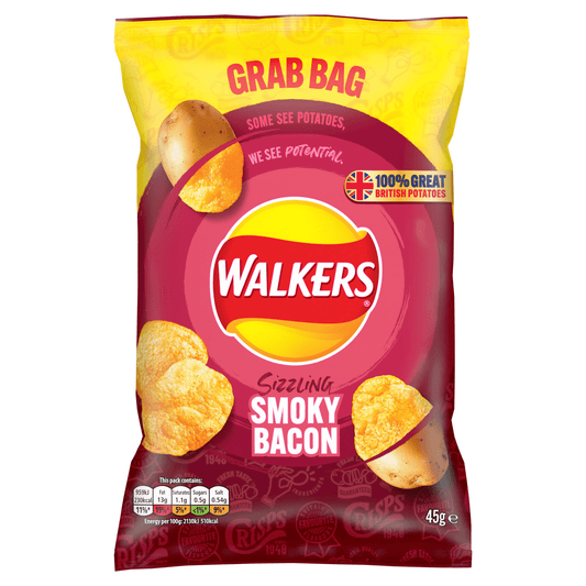 Walkers Smoky Bacon Crisps 45g - UK Food & Drink - 5000328271095