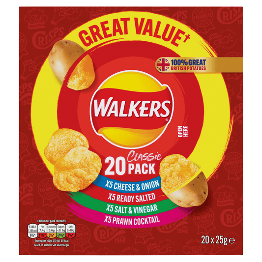 Walkers Variety 20 x 25g - UK Food & Drink - 5000328020112