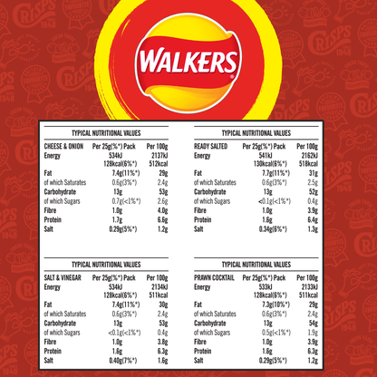 Walkers Variety 20 x 25g - UK Food & Drink - 5000328020112