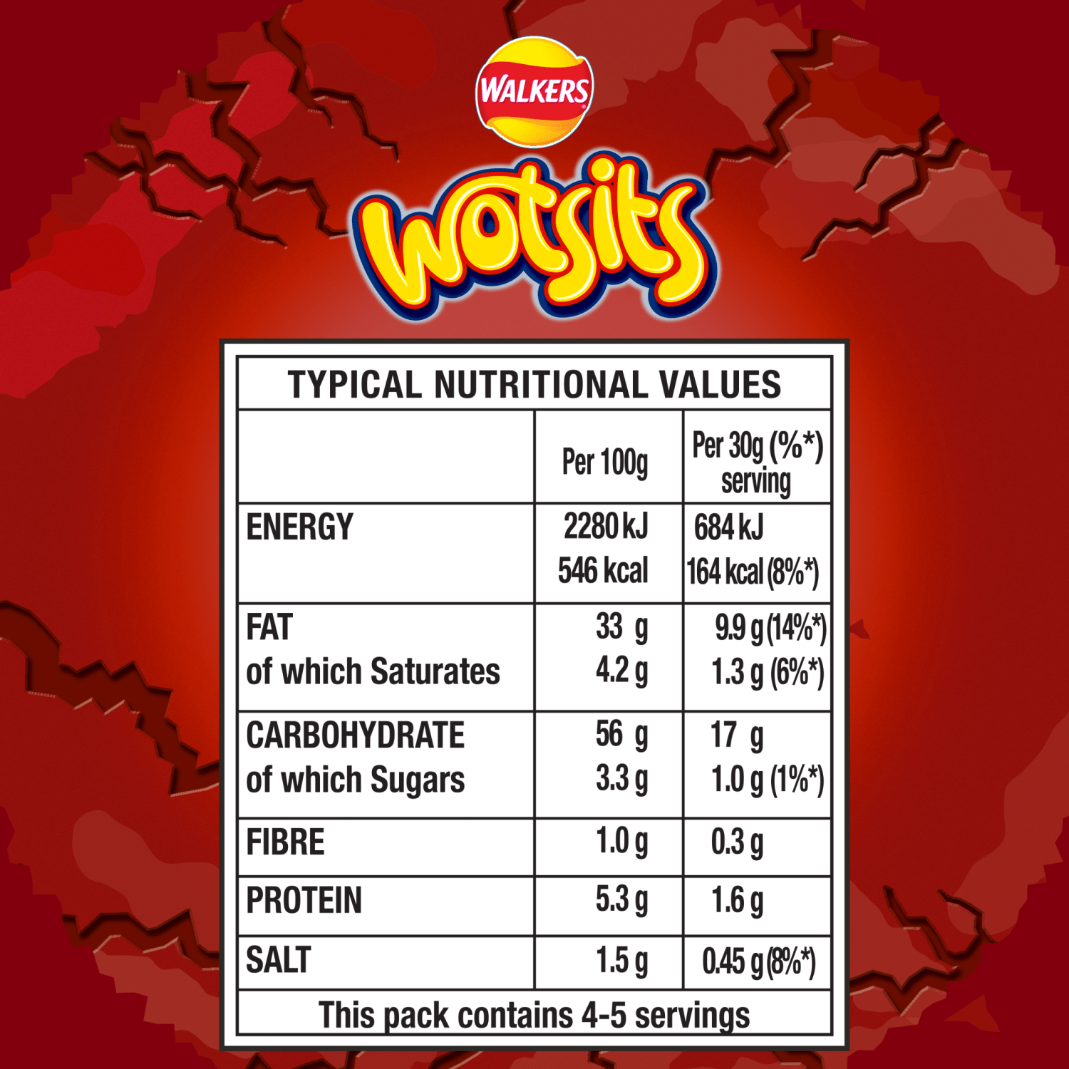 Walkers Wotsits Crunchy Sweet & Spicy Sharing Snacks Crisps 140g - UK Food & Drink - 5000328328812