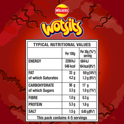 Walkers Wotsits Crunchy Sweet & Spicy Sharing Snacks Crisps 140g - UK Food & Drink - 5000328328812