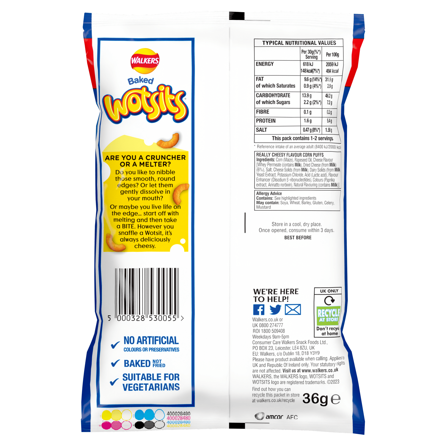 Walkers Wotsits Really Cheesy Snacks Crisps 36g - UK Food & Drink - 5000328530055