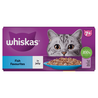 Whiskas 7+ Fish Favourites in Jelly 12 x 85g (1.02kg) - UK Food & Drink - 5000166157414
