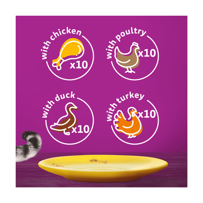 Whiskas 7+ Poultry Feasts Senior Wet Cat Food Pouches in Jelly 40 x 85g - UK Food & Drink - 5000166157445