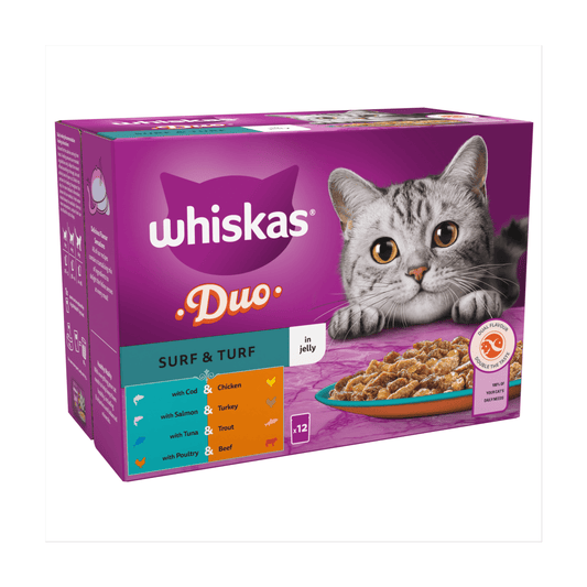Whiskas Duo Surf & Turf in Jelly 12 x 85g (1.02kg) - UK Food & Drink - 4008429155833
