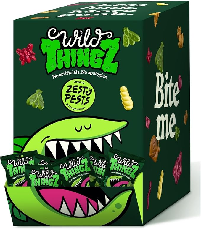 Wild Thingz Organic & Vegan Sweets Zesty Pests 25g - UK Food & Drink - 5022775000295