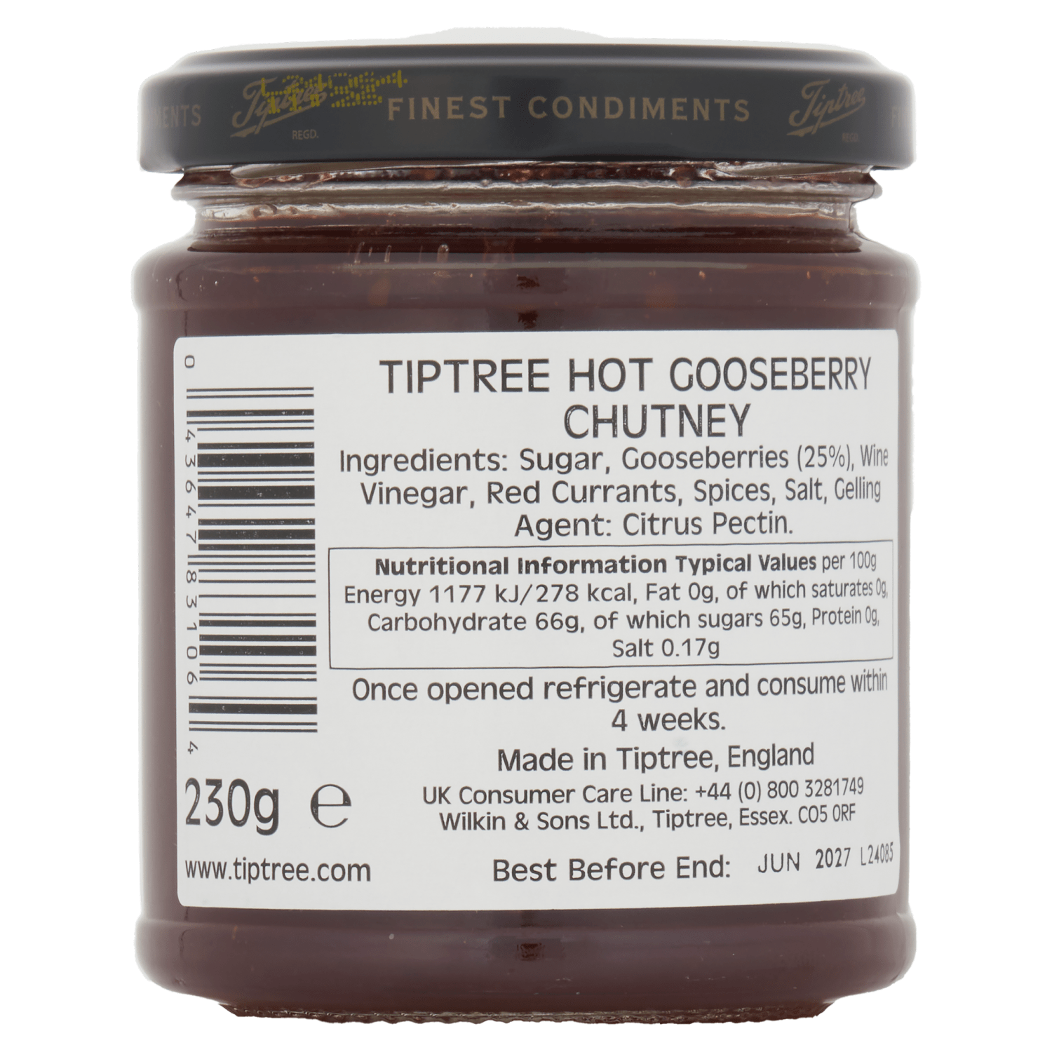 Wilkin & Sons Ltd Tiptree Hot Gooseberry Chutney 230g - UK Food & Drink - 43647831064