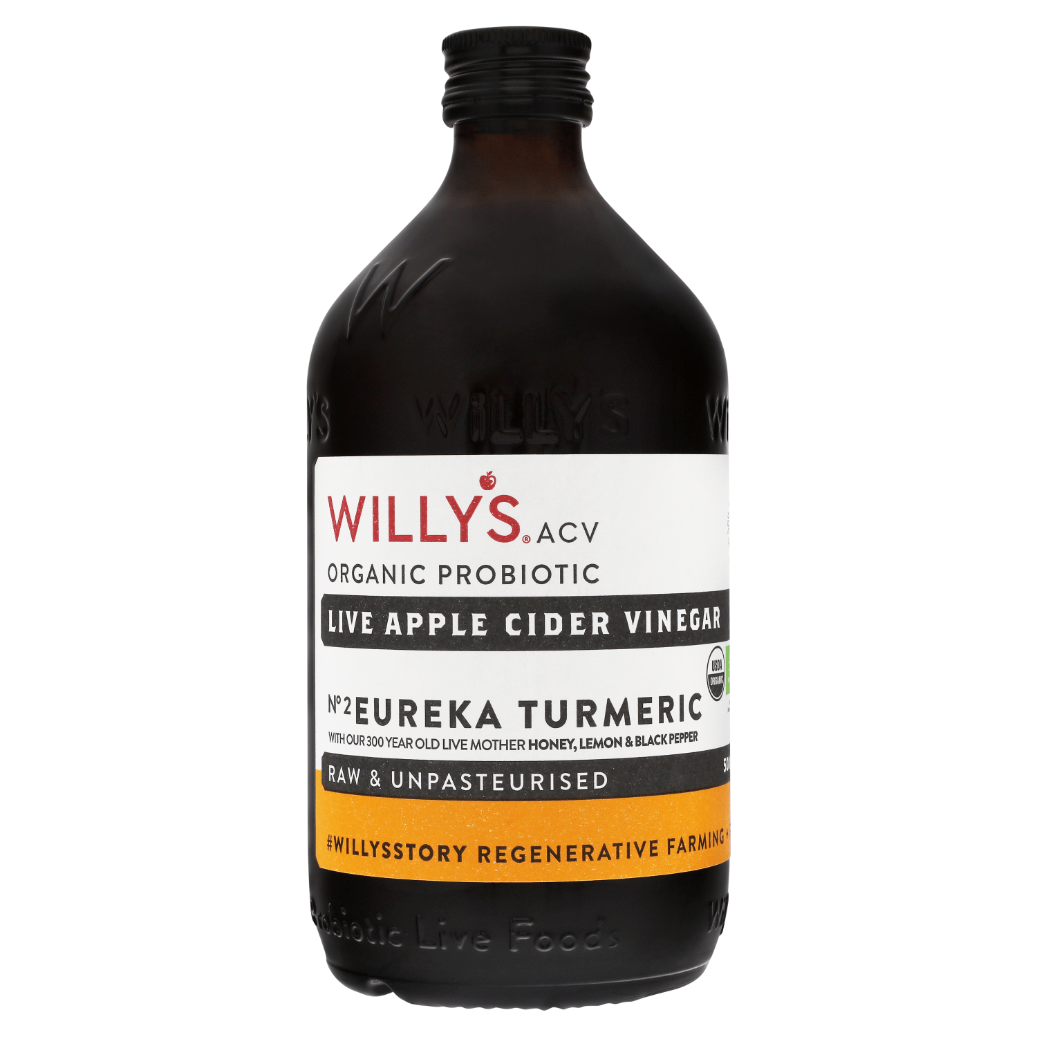 Willy's ACV Organic Probiotic Live Apple Cider Vinegar 500ml - UK Food & Drink - 5060655701030