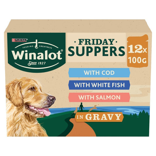 Winalot Friday Suppers in Gravy 12 x 100g (1200g) - UK Food & Drink - 8445291094710