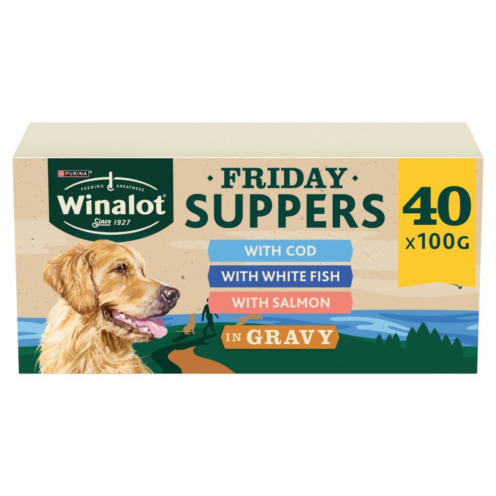 Winalot Friday Suppers in Gravy 40x100g (4000g) - UK Food & Drink - 8445291094925